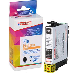 Edding kompatibel für Epson 503XL C13T09R140, 12 ml, 900 Seiten, schwarz,  Tinte EDD-715