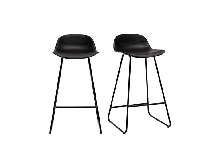 Design-Barhocker schwarz H65 cm (2er-Satz) ELLA