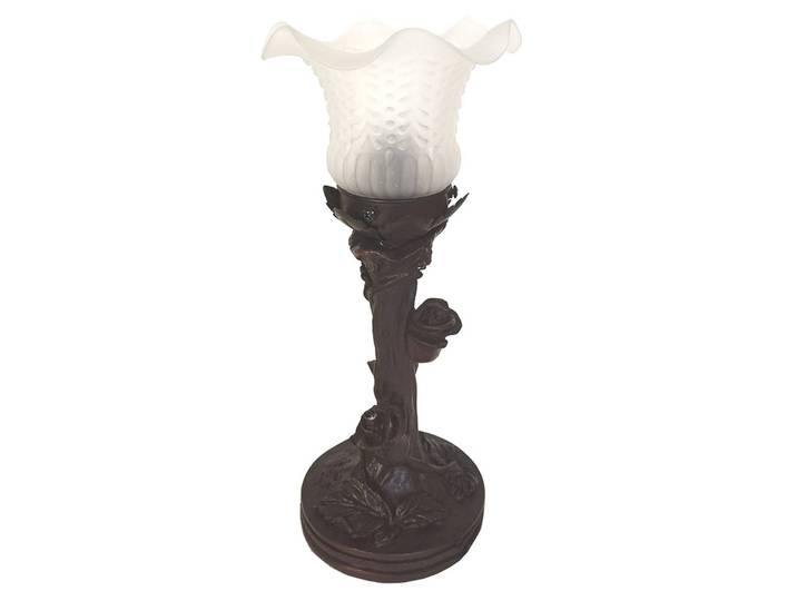 Clayre&Eef Tiffany Tischlampe 5LL-6103, braun / rost, für Wohn- / Esszimmer, Kunststoff, Tiffany, Tischlampe