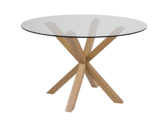 Esstisch Amiri Glas, Stahl klar B 119 T 119 cm