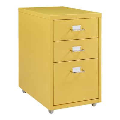 Helloshop26 - Büroschrank Aufbewahrungseinheit auf Rollen Stahl 48 x 28 x 41 cm gelb