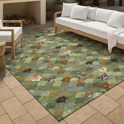 Addison Rugs Machine Washable Indoor/ Outdoor Whimsy Critters Chantille Rug