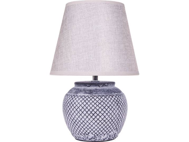 BRUBAKER Tafellamp bedlampje - 30\,5 cm - grijs - keramische lampvoet - linnen scherm lichtgrijs