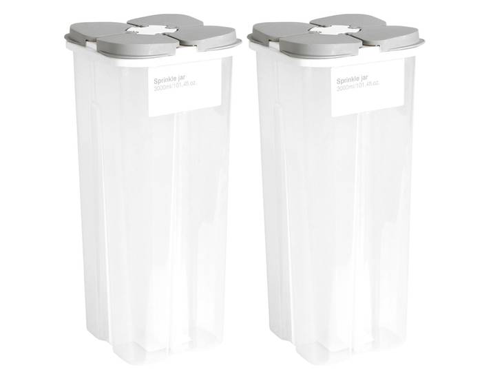 2er-Set Vorratsdose mit 4 Fächern, 3000 ml