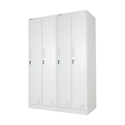 PROREGAL Mega Deal 2x Spind Schrank ELEPHANT Metall 2 Abteile 180x60x50cm Kleiderstange & Kleiderhaken Lichtgrau Spindschrank Kleiderschrank