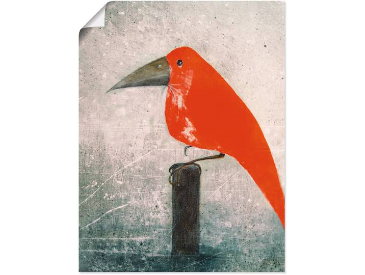 Wandbild ARTLAND Der Rote Vogel , rot (farbe bild(er): rot), B:45cm H:60cm, Bilder, Wandbild, als Leinwandbild, Poster in verschied. Grössen