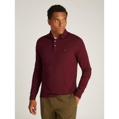 Langarm-Poloshirt TOMMY HILFIGER "1985 SLIM LS POLO", Herren, Gr. L, rot (burgundy), Obermaterial: 96% Baumwolle, 4% Elasthan, Shirts