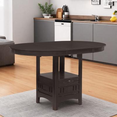 ZWYO HOSIMU Oval 60-Inch Counter Height Extension Dining Table with Pedestal Storage Base