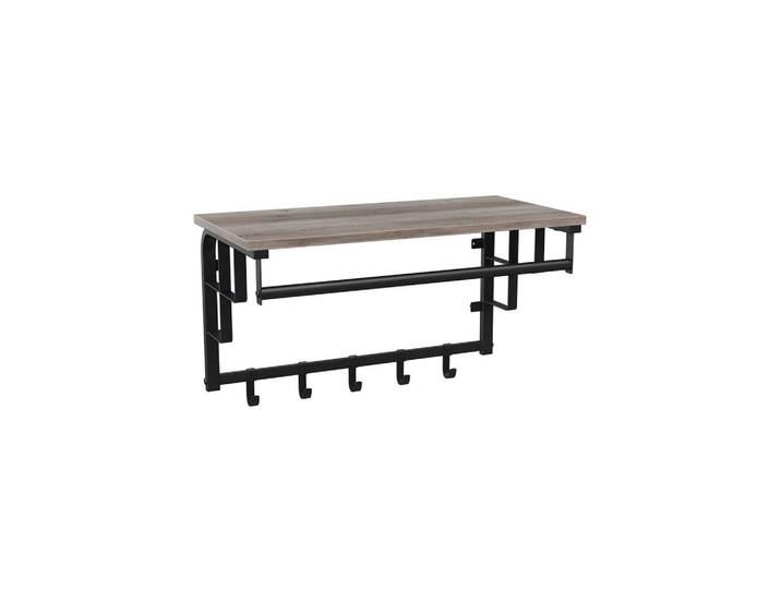 Hansiro Wandgarderobe, Schwarz, 30x27x66 cm, Garderobe, Garderobenpaneele, Wandgarderobe