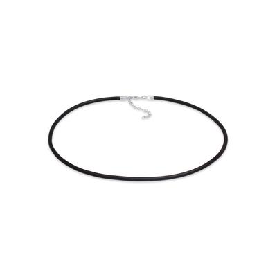 Kette ohne Anhänger NENALINA "Halskette Kautschuk-Kette Basic Kombinierbar 925 Silber" Gr. 42, silber, Halsketten, Damen, ohne Stein, Silber 925 (Sterlingsilber)