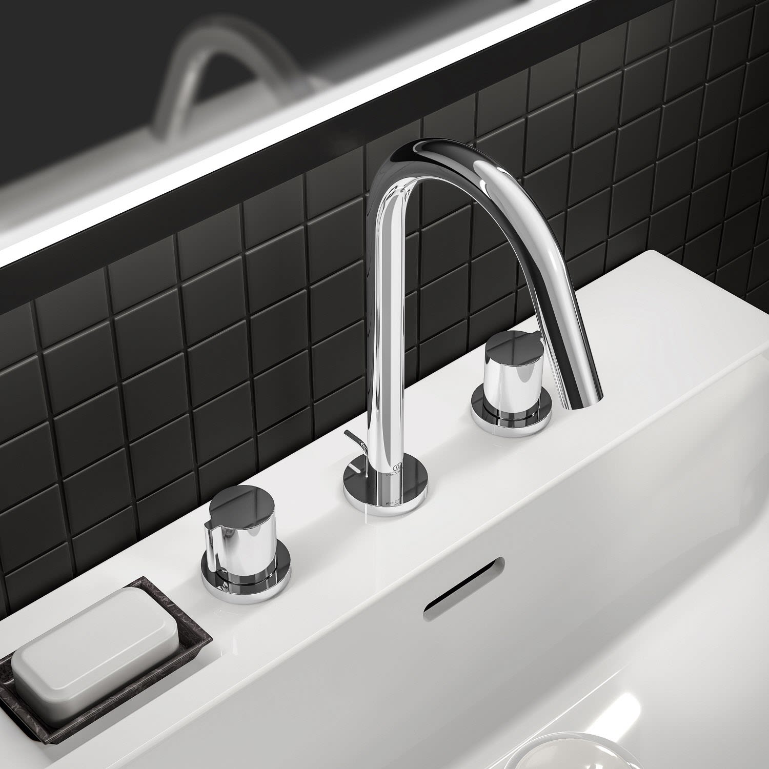 Ideal Standard 3-Loch Waschtischarmatur mit Ablaufgarnitur