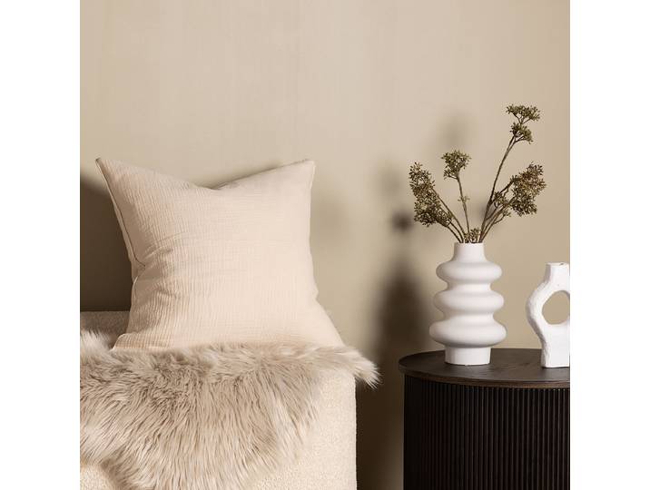 Kissenbezug Tyra Beige/Beige 60 x 0 x 60cm Baumwollstoff