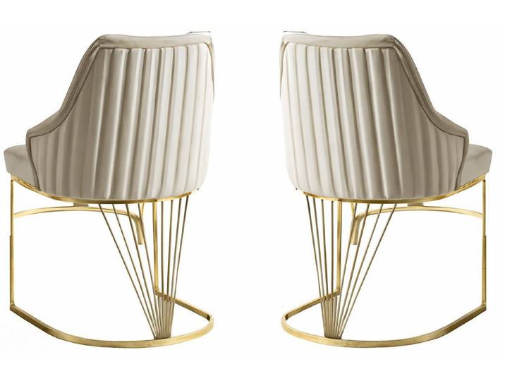 JVmoebel Esszimmerstuhl Zwei elegante Stühle mit goldenen Akzenten und luxuriösem Design