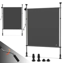 Strattore Ausziehbare Klemmmarkise / Senkrechtmarkise höhenverstellbar 100 x 310 cm - Anthrazit