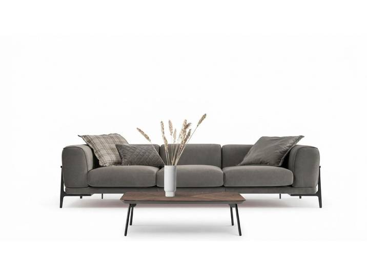 Xlmoebel 3-Sitzer Modernes rotes Stoffsofa mit orangefarbenen Akzenten, 3-Sitzer 1 Teile, Made in Europa