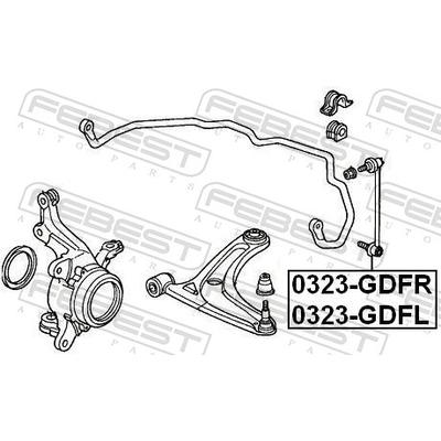 FEBEST Stange/Strebe, Stabilisator 0323-GDFL Vorderachse links für HONDA