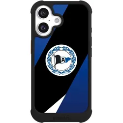 Nivocase Hülle für Apple iPhone 16 Stossfeste Handyhülle NIVOmax Case Schwarz Arminia Bielefeld DSC (Apple iPhone 16), Smartphone Hülle, Schwarz