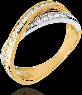 Edenly Ring Ellipse in Weiss- und Gelbgold - 0.52 Karat - 29 Diamanten