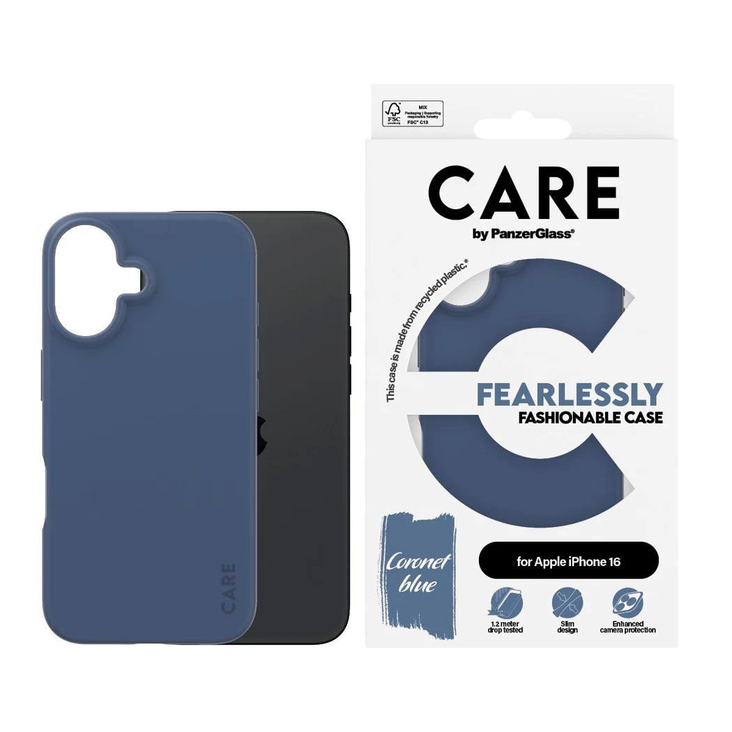CARE by PanzerGlass® Fashionable Case Blau iPhone 16 1401