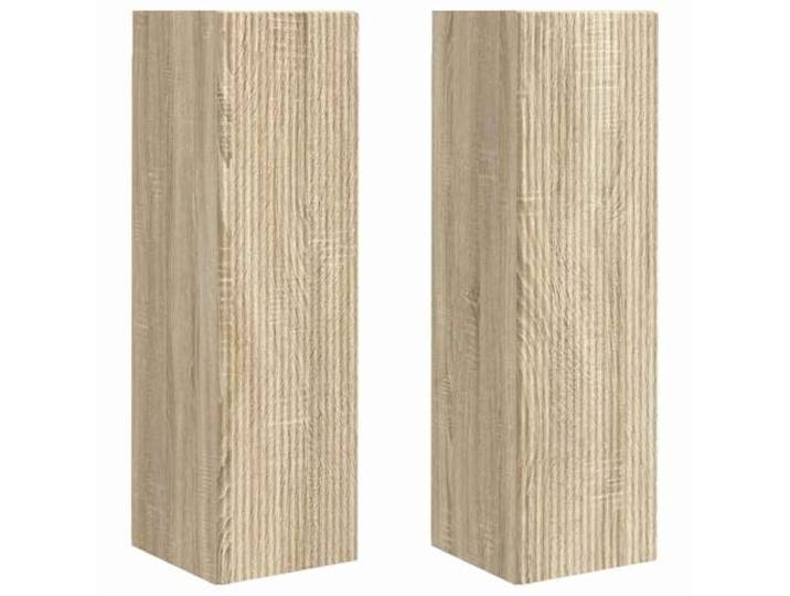 LMTYOENFG 2er Set TV Wandschrank Sonoma 30x31x100 cm Holzwerkstoff Platzsparende Hängeboards fürs Wohnzimmer mit Klapptüren und Fächern für Mediengeräte und Dekoration.
