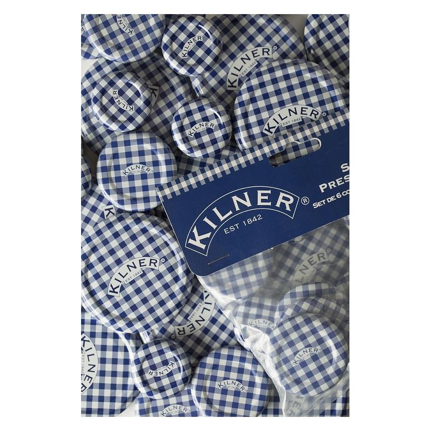 Kilner Set of 6 Twist Top Lids 30mm, Blue/White (23207746)