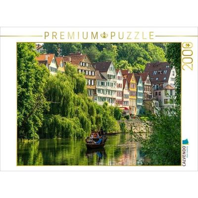 CALVENDO Puzzle Stocherkahnfahrt vor der historischen Altstadt Tübingens | 2000 Teile Lege-Größe 90x67cm Foto-Puzzle für glückliche Stunden