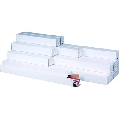 VEPATIM 20x Versandhülsen 1100x75x75mm PLANBOX weiß quadratisch mit Steckverschluss