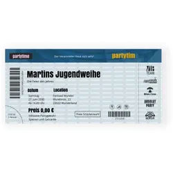 Einladungskarte Jugendweihe: Partyticket in Weiß
