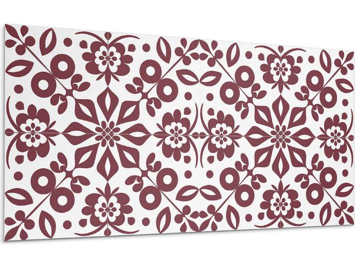 Blumenmuster Mit Blättern – Selbstklebende Fliesen – Wandverkleidung – Wandpaneel – PVC Fliesen – Vinylflisen – PCV Flisen – Selbstklebend – Wanddeko – 120 x 60 cm