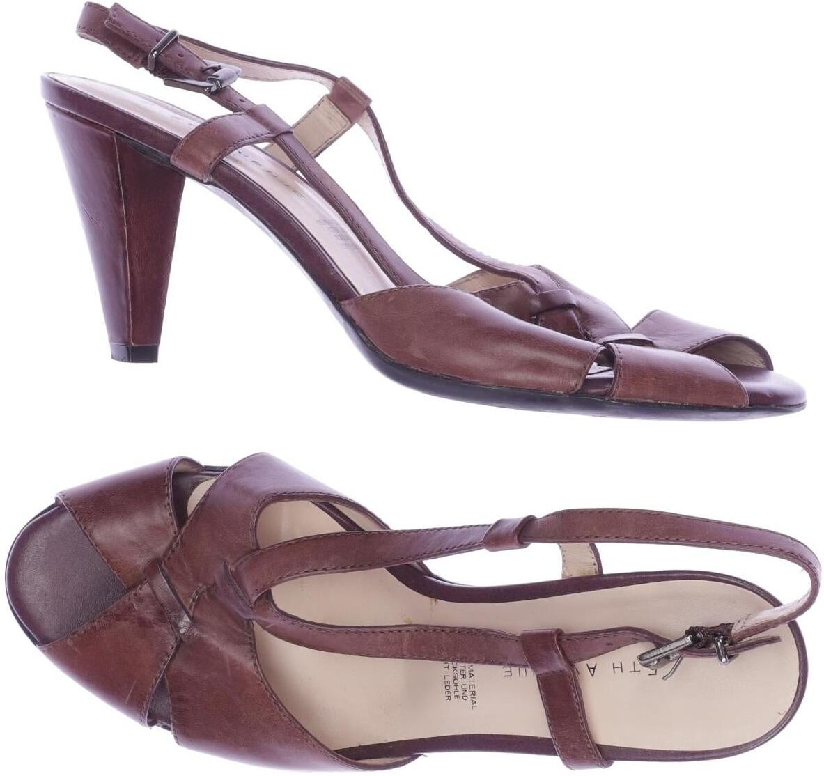 5th Avenue Damen Sandalen, Bordeaux, Gr. EU 37, Leder - Second Hand