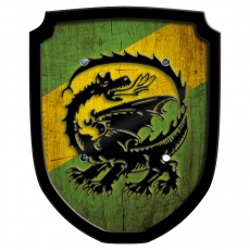 holzspielerei Wappenschild - Drache grün 269701