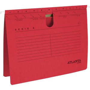 Atlanta Hängehefter A6558142, Serie E, A4, kaufmännische Heftung, rot, Karton, 25 Stück
