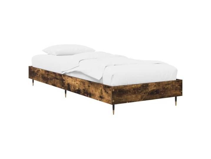 Keeushr Bettrahmen Geräucherte Eiche 80 x 200 cm Holzwerkstoff Rechteckiges Design, fester Lattenrost, Holzwerkstoff, pflegeleicht, platzsparend, Schlafzimmer