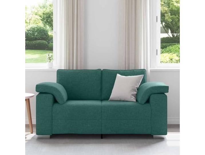 KTHLBRH Zweisitzer-Sofa, dunkelgrün, 160 cm, Stoff Breite, atmungsaktive Armlehnen, Schaumstoff und Faser, Metallrahmen, für Wohnzimmer