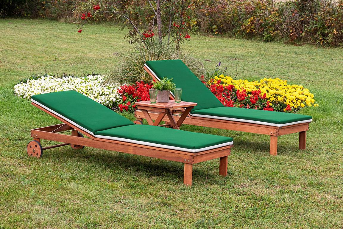 MERXXHANDELS Aktionsliegen Set 5tlg 2 Liegen Aufl Hocker 50x50cm 16909195
