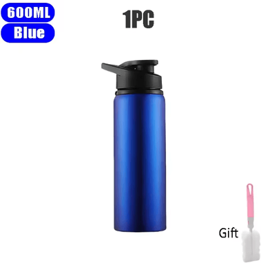 Inspire Picks 600ml Stainless Steel Sports Water Bottle Leak Proof Durable Outdoor Flask blue 1pc