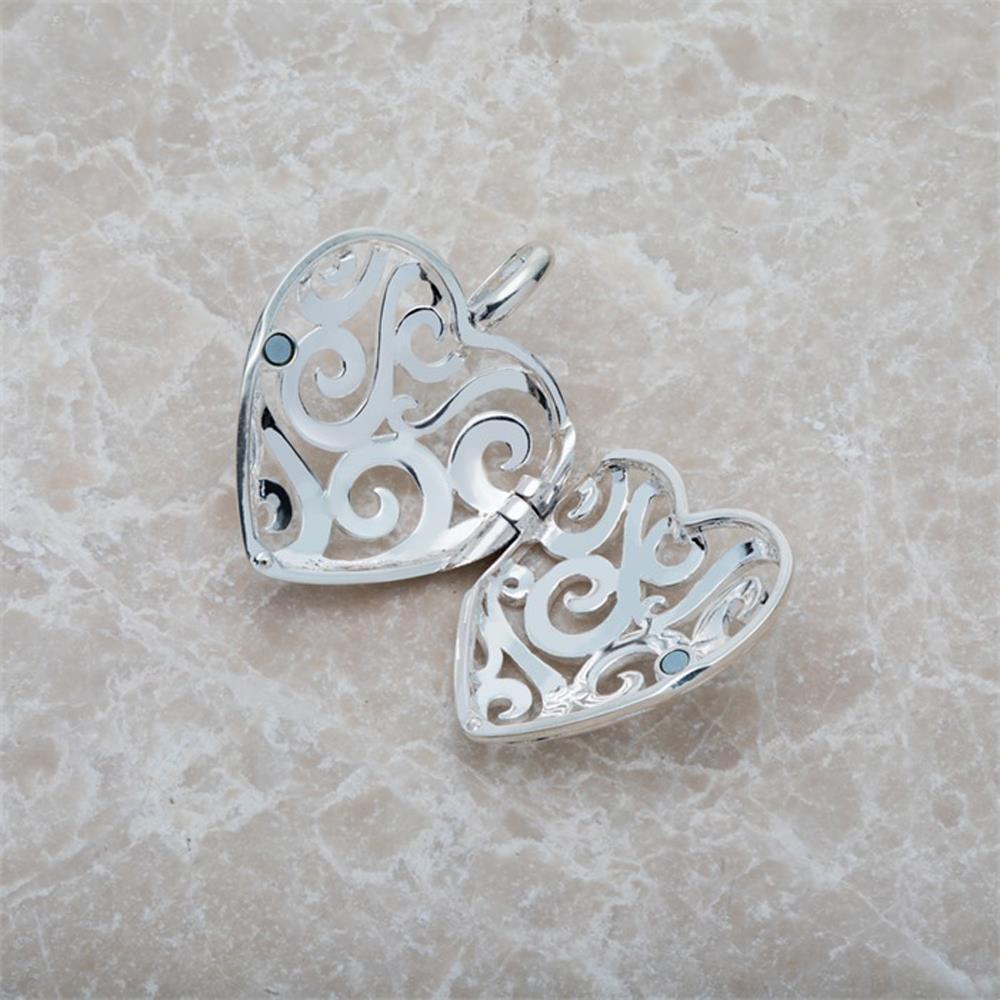 Unique Medaillon Kette Herz aus Sterlingsilber silber