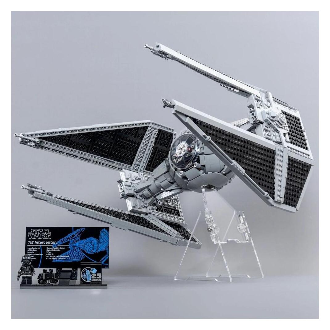 iDisplayit Acryl-Ständer für LEGO 75382 Star Wars UCS TIE Interceptor (QXP75382-MK2)