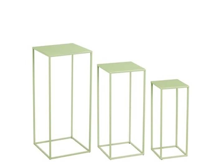 MICA Decorations Quinty Beistelltisch - 3er-Set - L30 x B30 x H70 cm - Eisen - Hellgrün