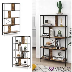 VICCO Loft Bücherregal FYRK Wandregal Standregal Aufbewahrung 146x80x30 Vintage