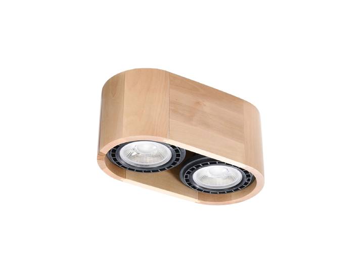 Design Deckenlampe „Basic“ 2-flammig Naturholz Sollux Lighting