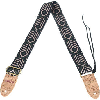 Cascha Ukulele Strap GR Chevron Veg Green Chevron