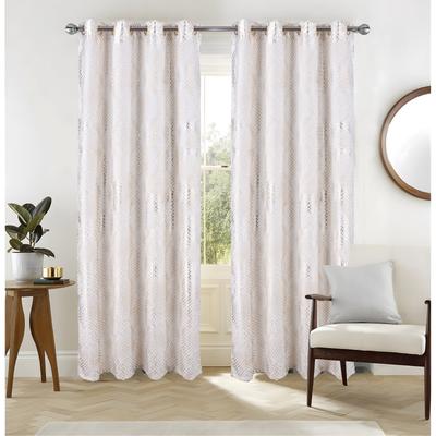 RT Designer Collection "Hailey Foil Glam Light Filtering Metallic Window Curtain - 52"" x 90"""