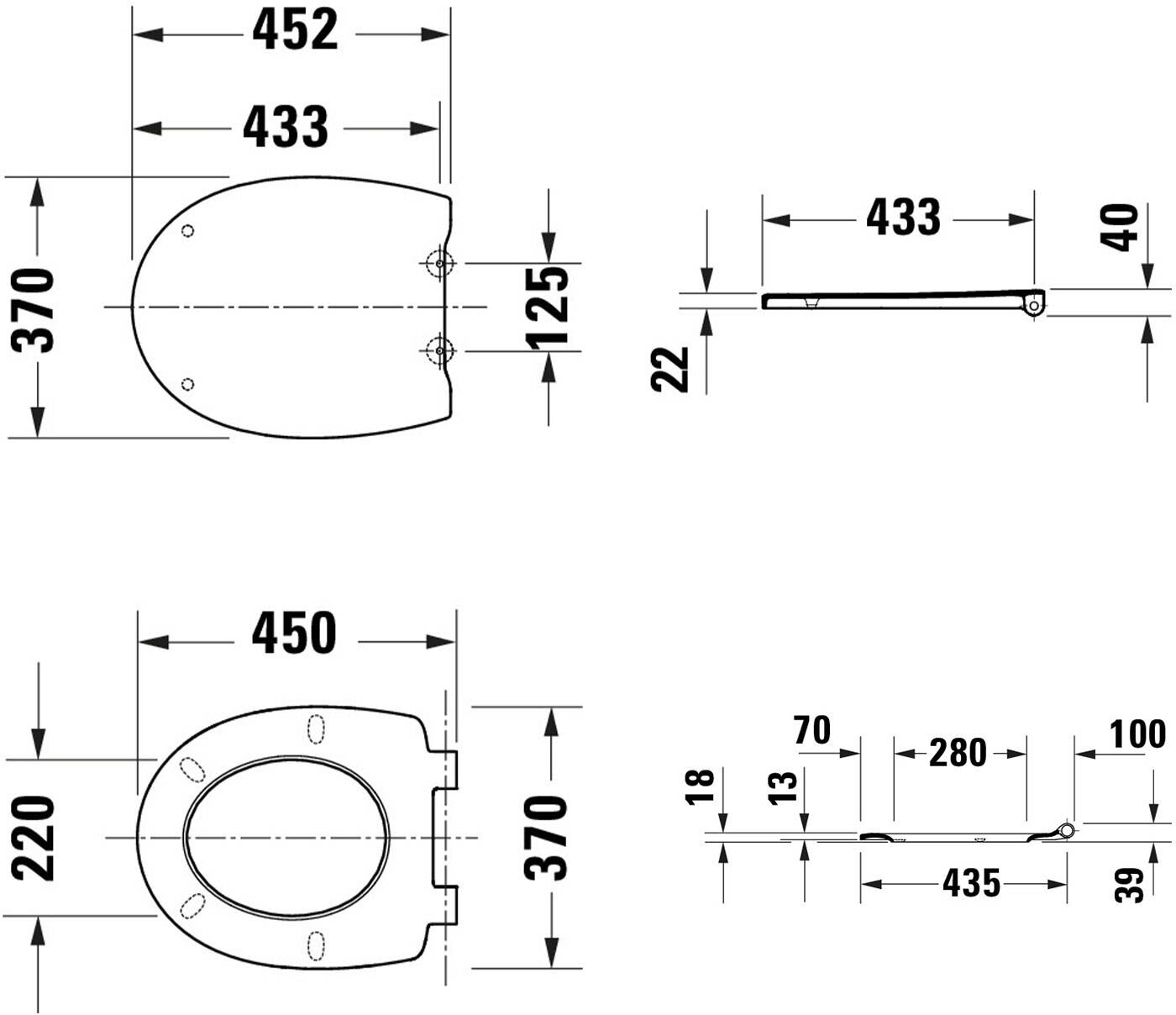 Duravit Universal WC-Sitz oval mit Absenkautomatik