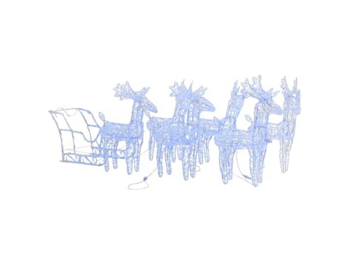 vidaXL Décoration de Noël Rennes et traîneau 320 LED Acrylique