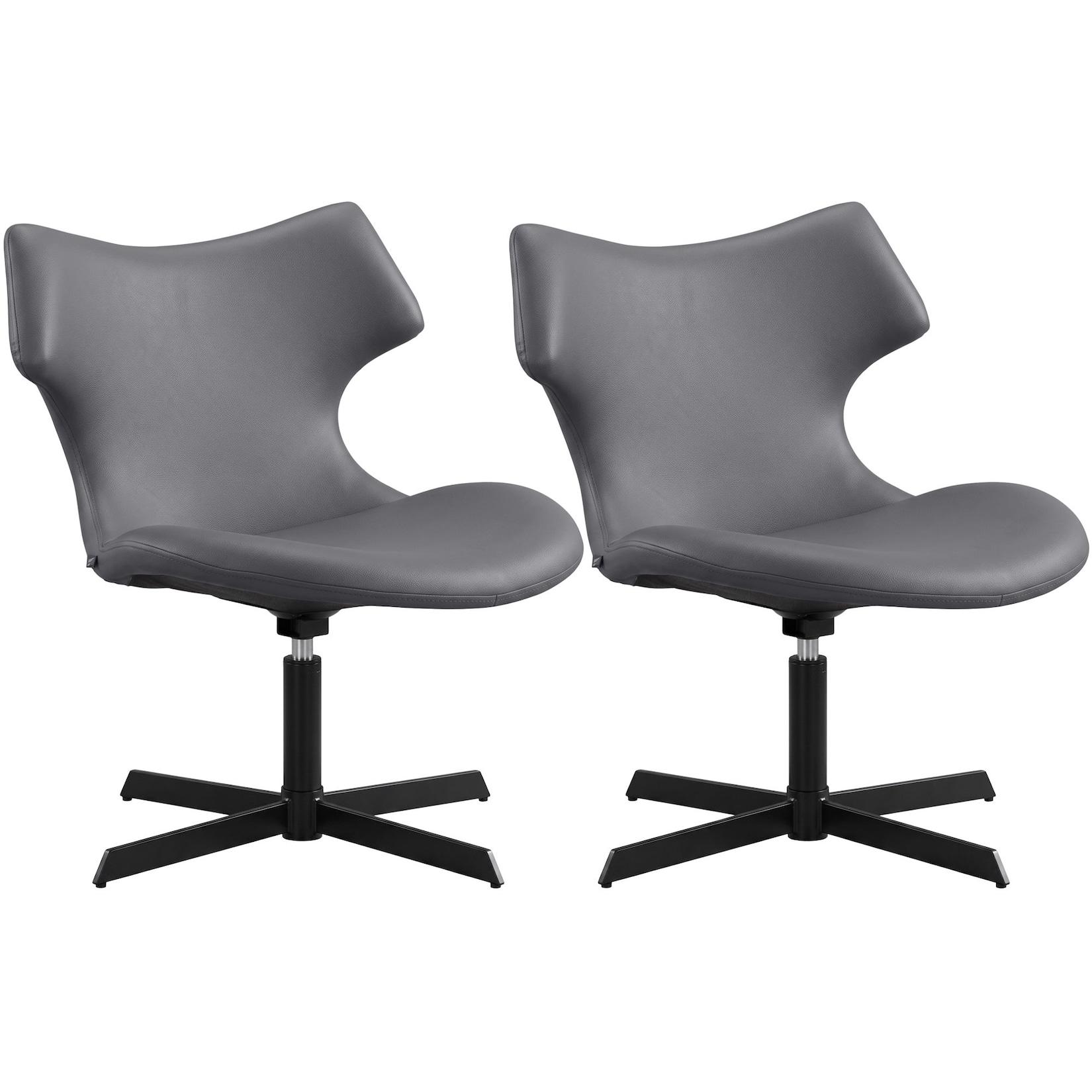 CLP 2er Set Lounger Welland Kunstleder - Farbe: grau