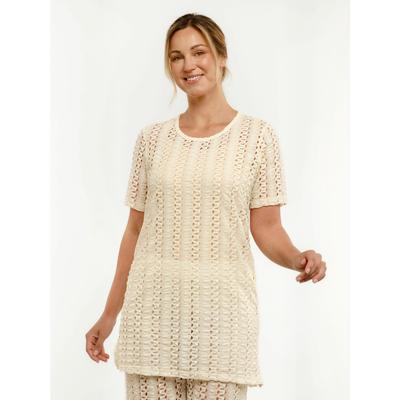 Blusentop LIBERTÉ ESSENTIEL "Liberté Essentiel Shirt CROC", Damen, Gr. XL, creme, Obermaterial: 100% Polyester, Blusen Blusentop