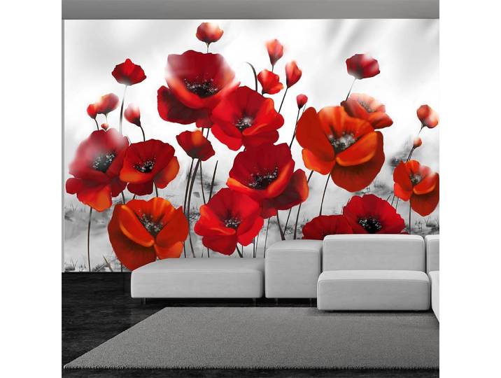 Papier peint Glowing Poppies 350 x 245cm 350 x 245 cm