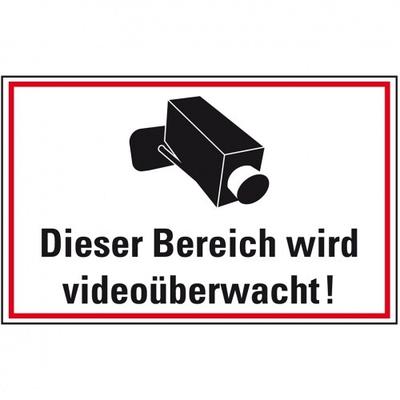 Schild I Hinweis-Kombischild Bereich wird videoüberwacht, Kunststoff, 300x200mm