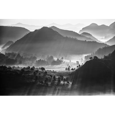 Fototapete PAPERMOON "Photo-Art ZHOU CHENGZHOU, NEBLIGES MEER VON WOLKEN", bunt, B:3,5m L:2,6m, Vlies, Tapeten